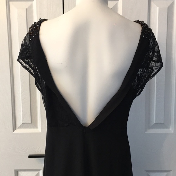 ANTHROPOLOGIE Pins and Needles Black Beaded OPEN BACK MIDI Dress - Picture 6 of 9